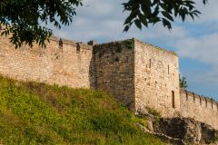 The castle's high perimeter wall