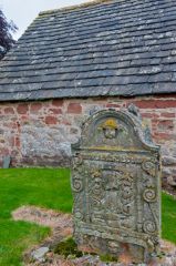 18th century gravestone and side view