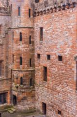 Looking down into the courtyard