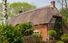 Thached cottage near the church
