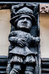 Carved figure on the Hall exterior