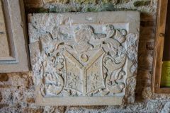 Little Wittenham, St Peter's Church, Armorial panel inside the south porch