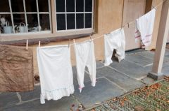 Laundry drying in the courtyard
