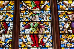 Figure of Robert Jones, the benefactor who paid for the window