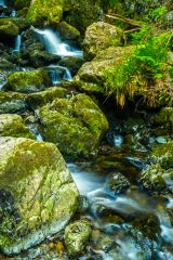 Water channels below the falls