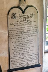 Rev. Isaac Hann memorial, 1778