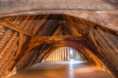 The timber roof of the Bede House