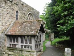 Lyminge church south porch (c) Nick Smith
