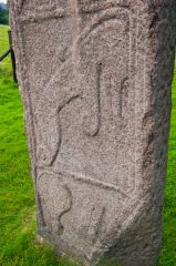 Pictish beast with a mirror below