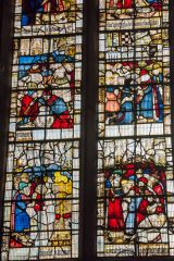 Great Malvern Priory Church, 15th century stained glass in St Anne's Chapel