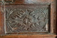 Carved panel on pulpit
