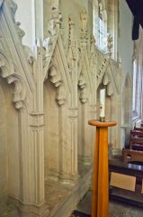 14th century triple sedilia, chancel