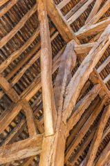 The timber-frame roof posts
