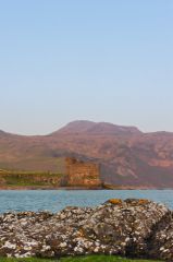 The castle from the rocky beach