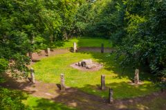 Gorsedd Circle from atop the castle motte