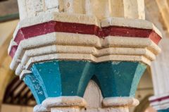 Victorian painted decoration on a nave capital
