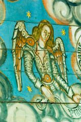 Another angel holding a banner