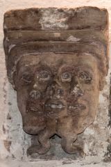 'Trinity' carved corbel head