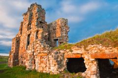 The castle ruins from the west