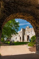 Entering the castle gatehouse passage