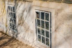 Painted 'blind windows' to the library