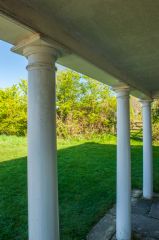 Under the rear porch