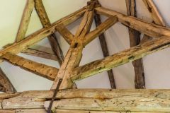 Rare king-post roof design in the great hall