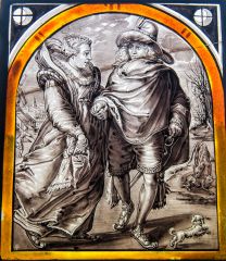 17th century Flemish glass on the landing