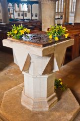 North Leigh, St Mary's Church, Recut medieval font