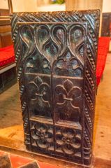 15th century fleur de lys bench end