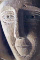 Carved medieval corbel head