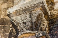 Carved medieval column capital