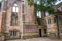 Ruined walls of the house at Nymans
