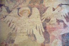 Lower Oddington, St Nicholas Church, Doom wall painting detail