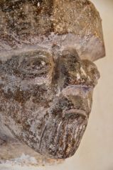 Offord Darcy, St Peter's Church, Carved medieval corbel head
