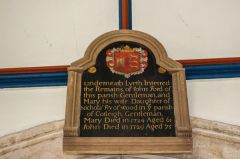 Memorial to John and Mary Ford, c. 1724