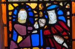 Fragments of medieval stained glass