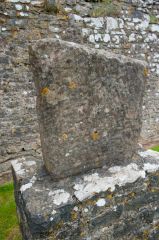 Carved Celtic stone by the keep
