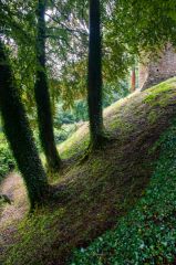 Okehampton Castle, The castle mound and ditch