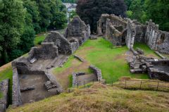 Okehampton Castle, View from the keep