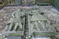 Oronsay Priory, Late medieval grave slabs