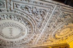 The staircase hall plasterwork ceiling