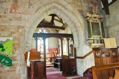 Chancel arch and 15th century screen