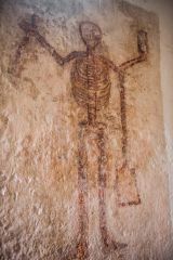 Wall painting of Time as a skeleton