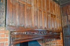 Fireplace and linenfold panelling