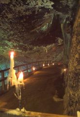 Looking from the mouth of the cavern into the caves