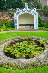 Peckover House, A small pool and summerhouse in the garden