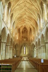 Looking down the abbey nave