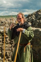 A historical reenactor at Peveril