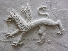 A plasterwork dragon